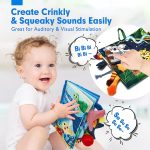 hahaland Baby Books 0-6 Months 2PCS Baby Toys 6 to 12 Infant Touch Feel First Cloth Crinkle Soft Books 0-3-6-12-18 Months Baby Boy Girl Shower Gifts Set for Newborn Baby Sensory Learning Stroller Toys - Image 5